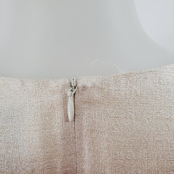 AG Phillips Dress‎ 4 Sheath Metallic Cream Silk Wor - Picture 3 of 7